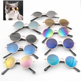 Pet Products Lovely Vintage Round Cat Sunglasses Reflection Eye wear glasses For Small Dog Cat Pet Photos Props Accessories (Color: Green)